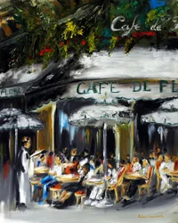 Café de Flore Parijs, 2021 (olieverf op doek)