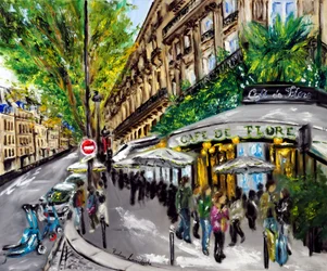 Café de Flore Parijs, 2023 (olieverf op doek)