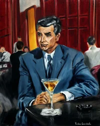 Cary Grant in North by Northwest, 2023 (olieverf op doek)