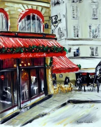Kerstmis in Bar Marche Parijs, 2021 (olieverf op doek)