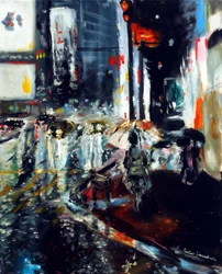 City Lights I, 2020 (olieverf op doek)