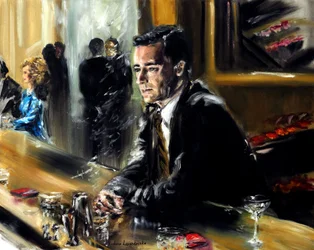 Gentleman aan de bar, 2021 (olieverf op doek)