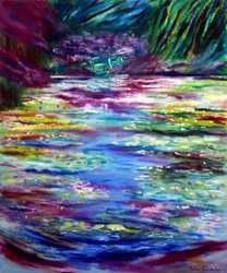 Japanse tuin bij Monet-residentie, 2025 (olieverf op doek)