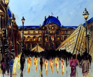 Louvre Museum in Parijs, 2025 (olieverf op doek)