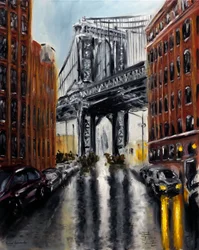 Manhattan Bridge DUMBO New York, 2021 (olieverf op doek)