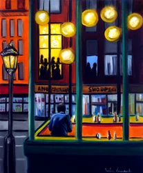 Café Nightfall, 2025 (olieverf op doek)