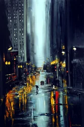 De lichten die schijnen in New York, 2025 (olieverf op doek)
