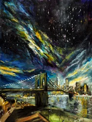 Onder de sterren van New York, 2021 (olieverf op doek)