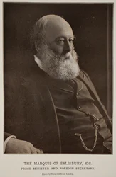 De markies van Salisbury, K.G. (sepia foto)