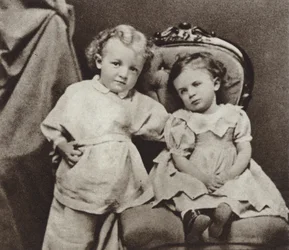 Lenin op vierjarige leeftijd en zijn zus Olga, Simbirsk, 1874