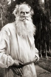 Graaf Leo Tolstoy, naar een schilderij van Jan Styka