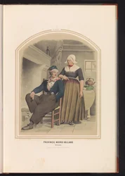 Klederdracht van Volendam in Noord-Holland, 1857