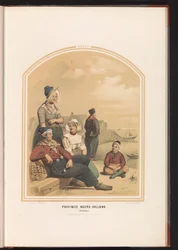 Klederdracht van Volendam in Noord-Holland, 1857