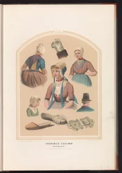 Klederdracht van eiland Walcheren in Zeeland, 1857