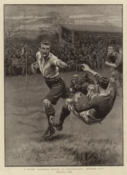 Een rugbywedstrijd in Blackheath, afgestoten