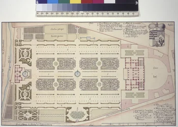 Volledige pagina: Liechtenstein tuin paleis - plattegrond (pen en inkt tekening)
