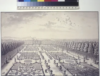Volledige pagina: uitzicht op de tuinen van het paleis van Liechtenstein in Rossau