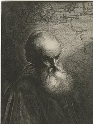 Portret van een oude man met baard