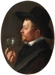 Portret van een man met een roemer