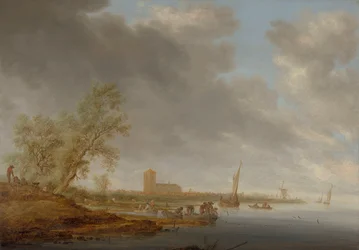 Rivierlandschap met uitzicht op Naarden