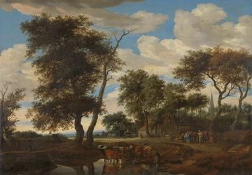 Gezicht op een dorp