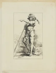 Figuur met staf wijzend