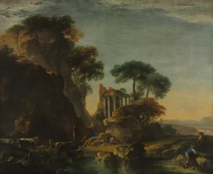 Ruïnes in een rotsachtig landschap, ca. 1640