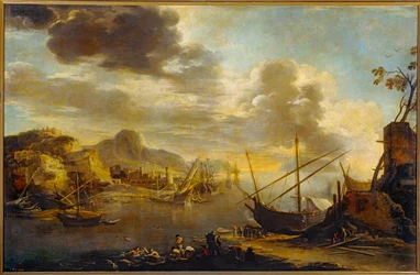 De Golf van Salerno (olieverf op doek)