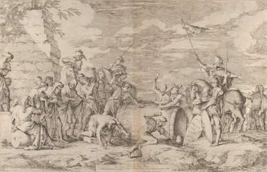 De dood van Marcus Atilius Regulus, getoond terwijl hij in een ton wordt genageld door de Carthagers, ca. 1661-62