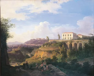 Italië, Napels, Uitzicht op Villa Ruffo landgoed in Capodimonte