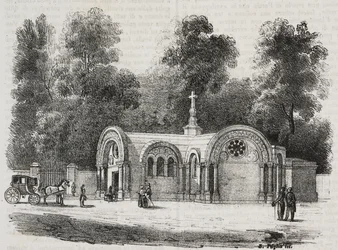 Koninklijke Kapel van Sint Ferdinand, Sablonville, Frankrijk, lithografie uit Poliorama Pittoresco, nr. 13, 4 november