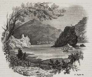 Uitzicht op de Donau, lithografie door Salvatore Puglia uit Poliorama Pittoresco, nr. 31, 11 maart