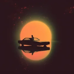 Retro Sun Driver-silhouet