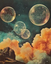 Surrealistisch kosmisch landschap