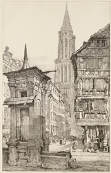 De Rue Mercière en westelijke gevel van de kathedraal van Straatsburg