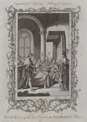 Hendrik II serveert het eerste gerecht aan de tafel van zijn zoon Hendrik