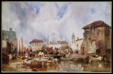 De markt op de kade, Brugge