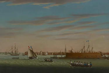Uitzicht op Charleston vanaf de Haven