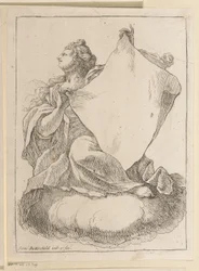 Vrouw met een doek in haar handen (Diverse ontwerpen, Opera Varia Historica, Poetica & Iconologica)