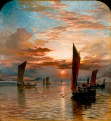 Zonsondergang over de Forth