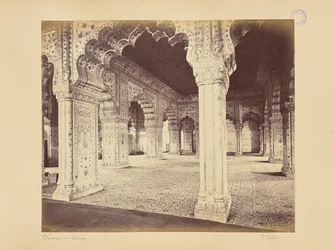 Delhi; het paleis, interieur van de Dewan-i-Kass