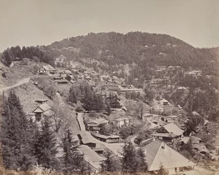 Shimla. Huizen van Europese bewoners, uitzicht naar het oosten