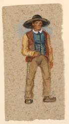 Tekening, Schets. Een Franse boer, 1874