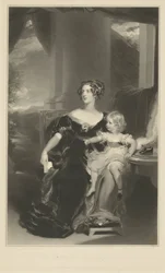 Portret van Harriet, Gravin Gower, en haar dochter