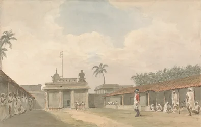 Een Sepoy Sergeant in een Compound
