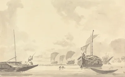 Boten op de Hooghly-rivier
