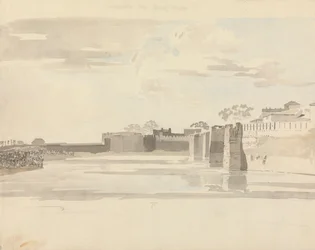 De Oostpoort in Tanjore (Z. India)