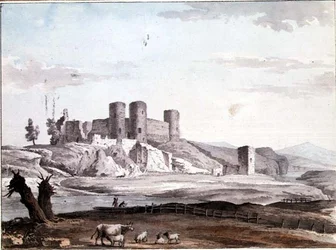 Rhuddlan Castle vanaf de brug