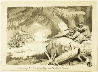 Siberische Ballingen die Wilde Rendieren Schieten (recto); Schelp (verso)