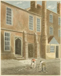 Restanten van Bristol Castle op een huis in Castle Green